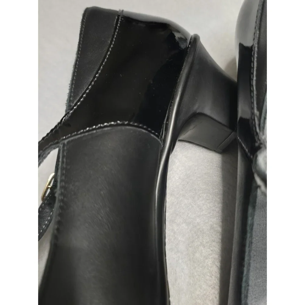SAS Isabel Mary Jane Heels Black Patent Cap Toe Comfort Shoes Women’s 9 Slim EUC - Picture 7 of 11